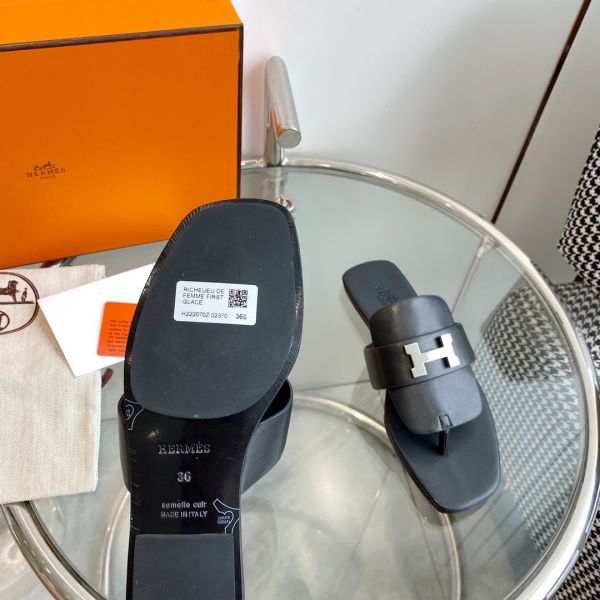 HERM Galerie Sandals In Black Calfskin