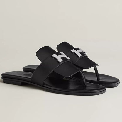 HERM Galerie Sandals In Black Calfskin