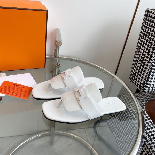 HERM Galerie Sandals In White Calfskin