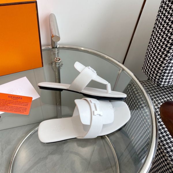 HERM Galerie Sandals In White Calfskin