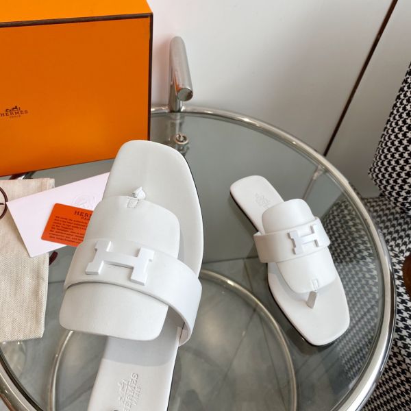 HERM Galerie Sandals In White Calfskin