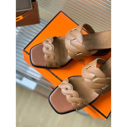 HERM Gaby Sandals 60mm in Brown Nappa Leather