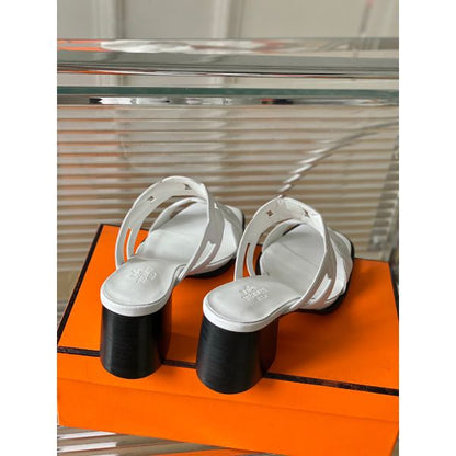 HERM Gaby Sandals 60mm in White Nappa Leather