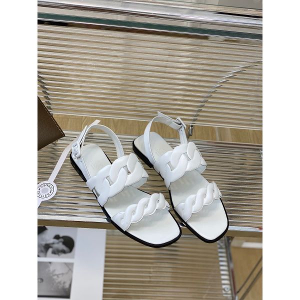HERM Grace Sandals in White Nappa Leather