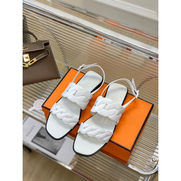 HERM Grace Sandals in White Nappa Leather