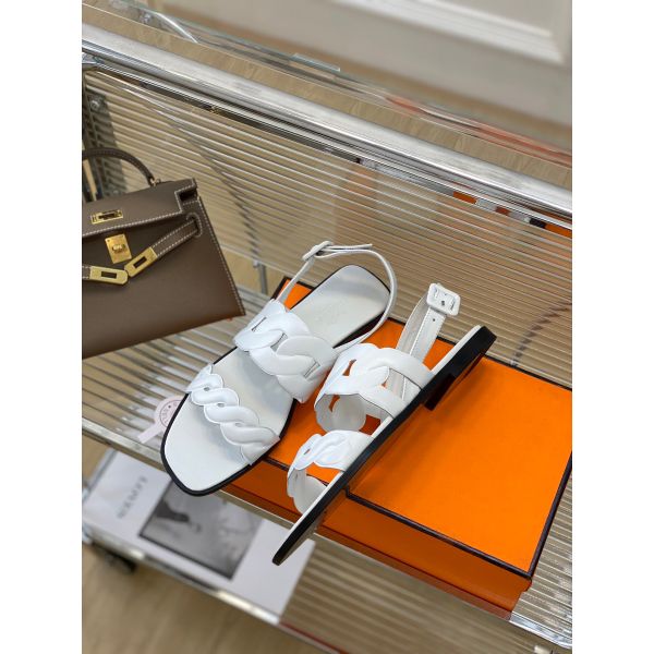 HERM Grace Sandals in White Nappa Leather