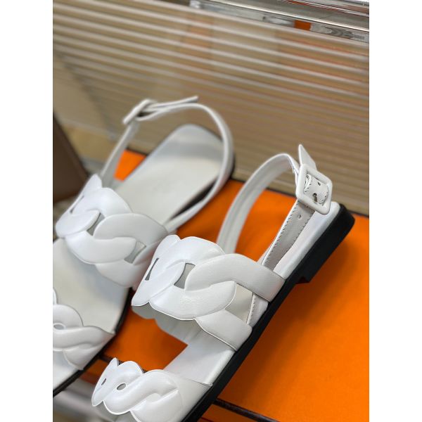 HERM Grace Sandals in White Nappa Leather