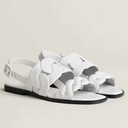 HERM Grace Sandals in White Nappa Leather