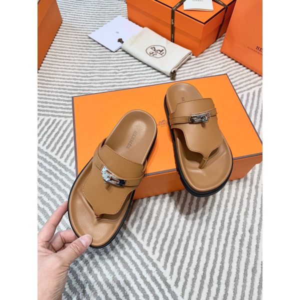 HERM Empire Sandals in Brown Calfskin