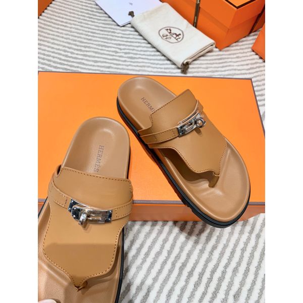 HERM Empire Sandals in Brown Calfskin