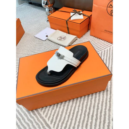 HERM Empire Sandals in White Calfskin