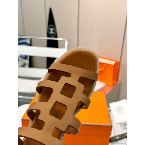 HERM Isabella 30 Sandals in Brown Calfskin