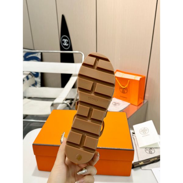 HERM Isabella 30 Sandals in Brown Calfskin