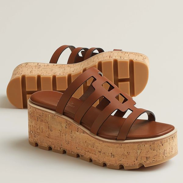 HERM Isabella 30 Sandals in Brown Calfskin