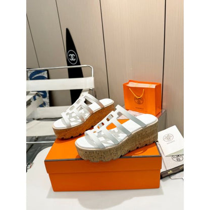 HERM Isabella 30 Sandals in White Calfskin