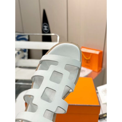 HERM Isabella 30 Sandals in White Calfskin