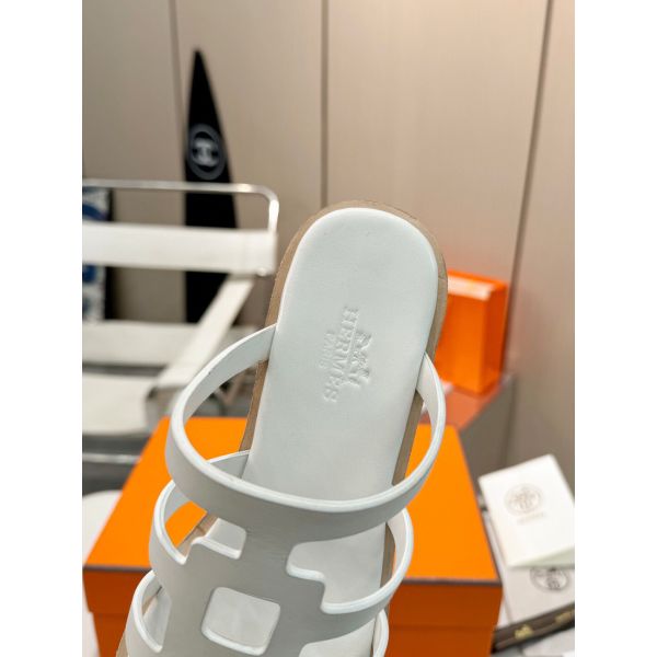 HERM Isabella 30 Sandals in White Calfskin