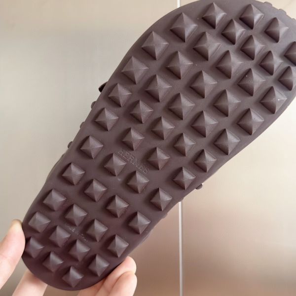 HERM Inboard Sandals in Burgundy Leather and Ribbon