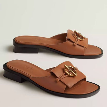 HERM Women's Isle Sandals in Brown Leather