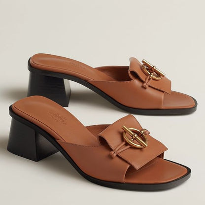 HERM Women's Ilot 50 Sandals in Brown Leather