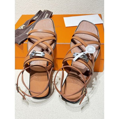 HERM June Sandals in Brown Leather