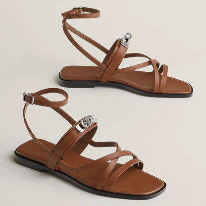 HERM June Sandals in Brown Leather