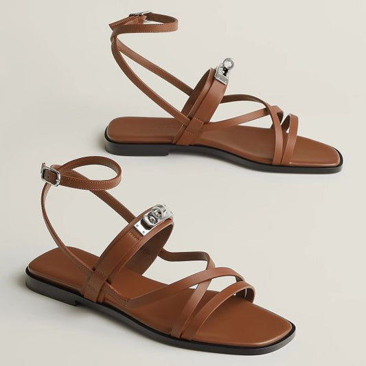 HERM June Sandals in Brown Leather