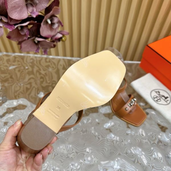 HERM Ivresse 65 Sandals in Brown Leather