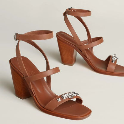 HERM Ivresse 65 Sandals in Brown Leather