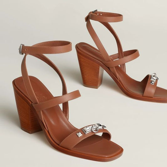 HERM Ivresse 65 Sandals in Brown Leather