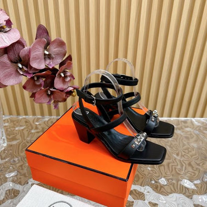HERM Ivresse 65 Sandals in Black Leather