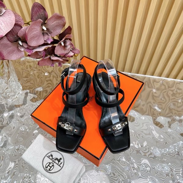 HERM Ivresse 65 Sandals in Black Leather