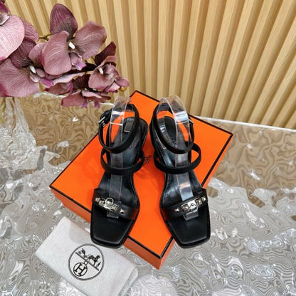 HERM Ivresse 65 Sandals in Black Leather