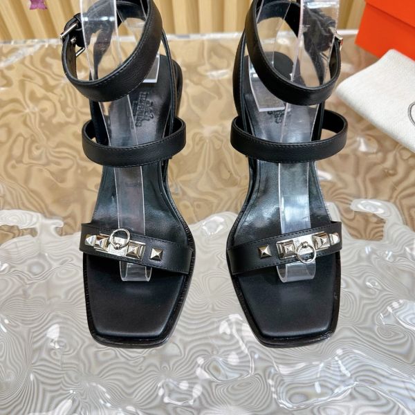 HERM Ivresse 65 Sandals in Black Leather