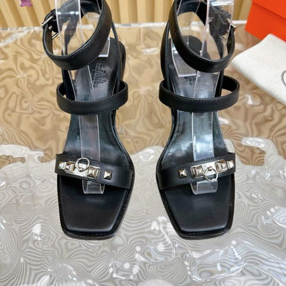 HERM Ivresse 65 Sandals in Black Leather