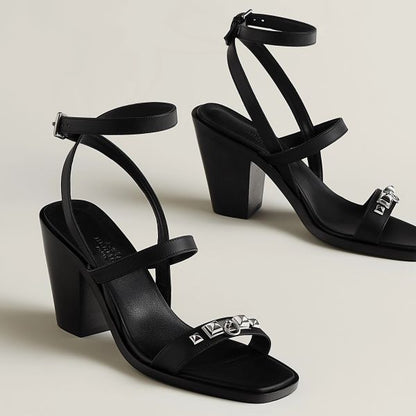 HERM Ivresse 65 Sandals in Black Leather