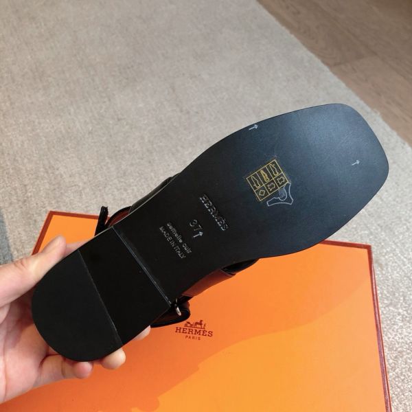 HERM Women's Ines Sandals in Black Leather