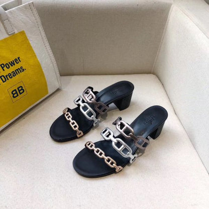 HERM Tandem Sandals In Gold/Silver Lambskin