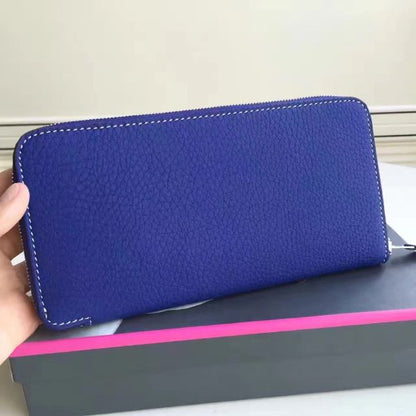 HERM Blue Electric Clemence Azap Zipped Wallet