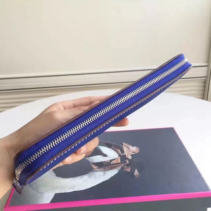 HERM Blue Electric Clemence Azap Zipped Wallet