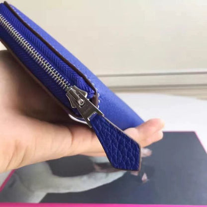 HERM Blue Electric Clemence Azap Zipped Wallet