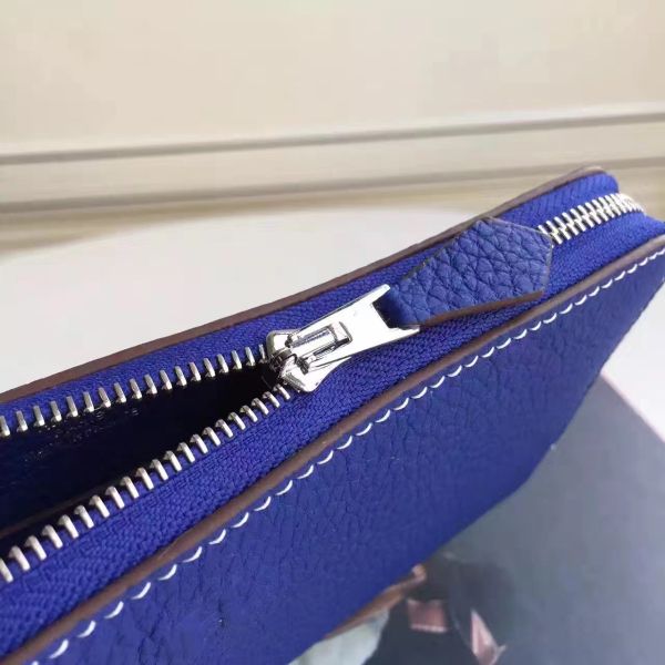 HERM Blue Electric Clemence Azap Zipped Wallet