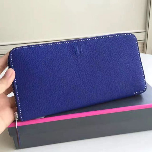 HERM Blue Electric Clemence Azap Zipped Wallet