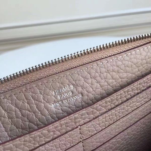 HERM Grey Clemence Azap Zipped Wallet