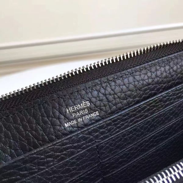 HERM Black Clemence Azap Zipped Wallet