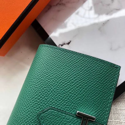 HERM Bearn Mini Wallet In Vert Vertigo Epsom Leather