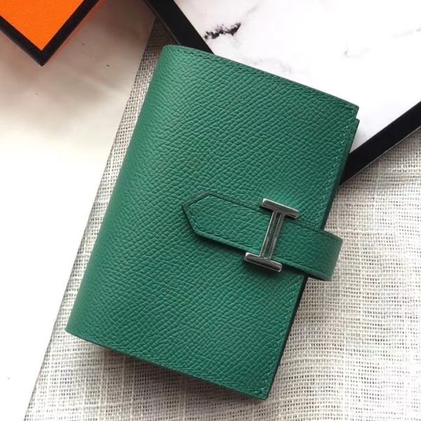 HERM Bearn Mini Wallet In Vert Vertigo Epsom Leather
