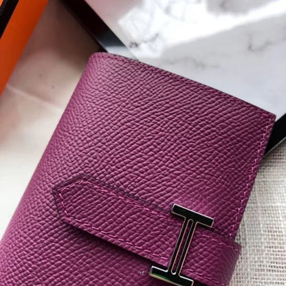 HERM Bearn Mini Wallet In Purple Epsom Leather