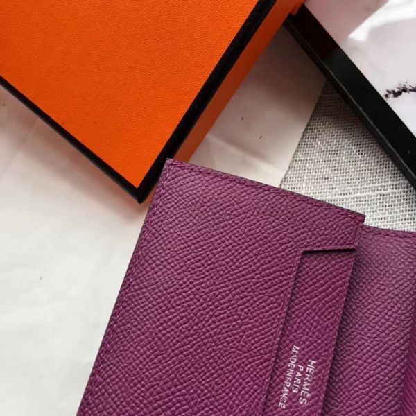 HERM Bearn Mini Wallet In Purple Epsom Leather