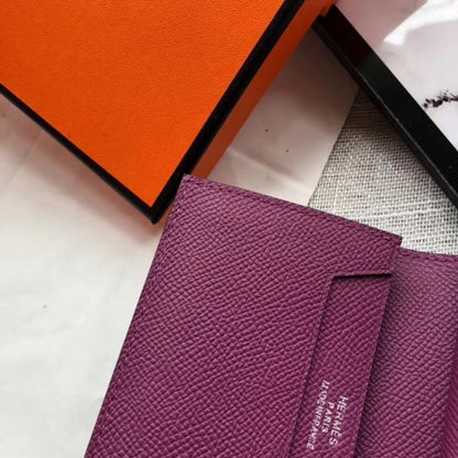HERM Bearn Mini Wallet In Purple Epsom Leather